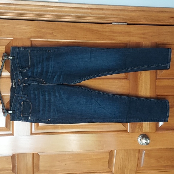 Express Mid Rise Ankle Skinny Jeans – Dark Wash - Picture 1 of 10